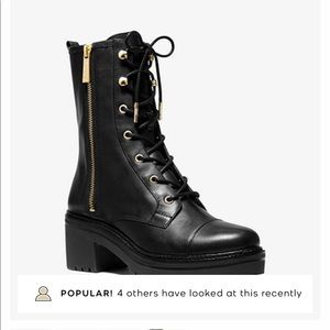 ANAKA LEATHER COMBAT BOOTS MICHAEL KORS